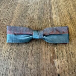 Vintage Ormond Bow Tie‎ Rust Resist Clip On Two Tone Burgundy Teal